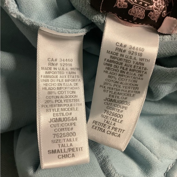 Juicy Couture Y2K Terry Shorts 32 x 18 Zip Up Hoodie Set - Picture 12 of 13